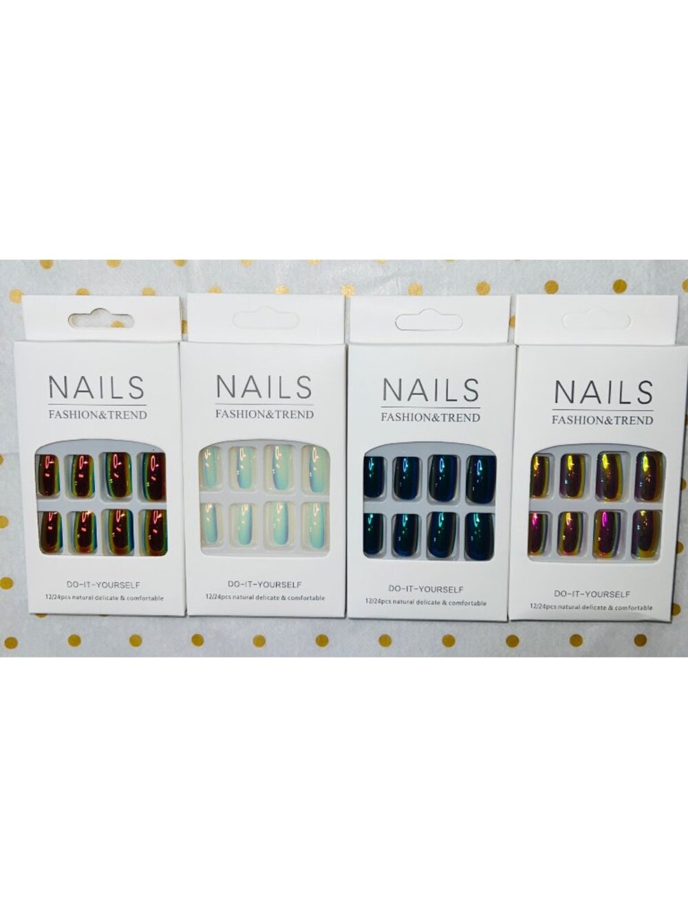 Beautiful Nail Reusable Artificial Nails Lot of 4 Easy Application Nail Art